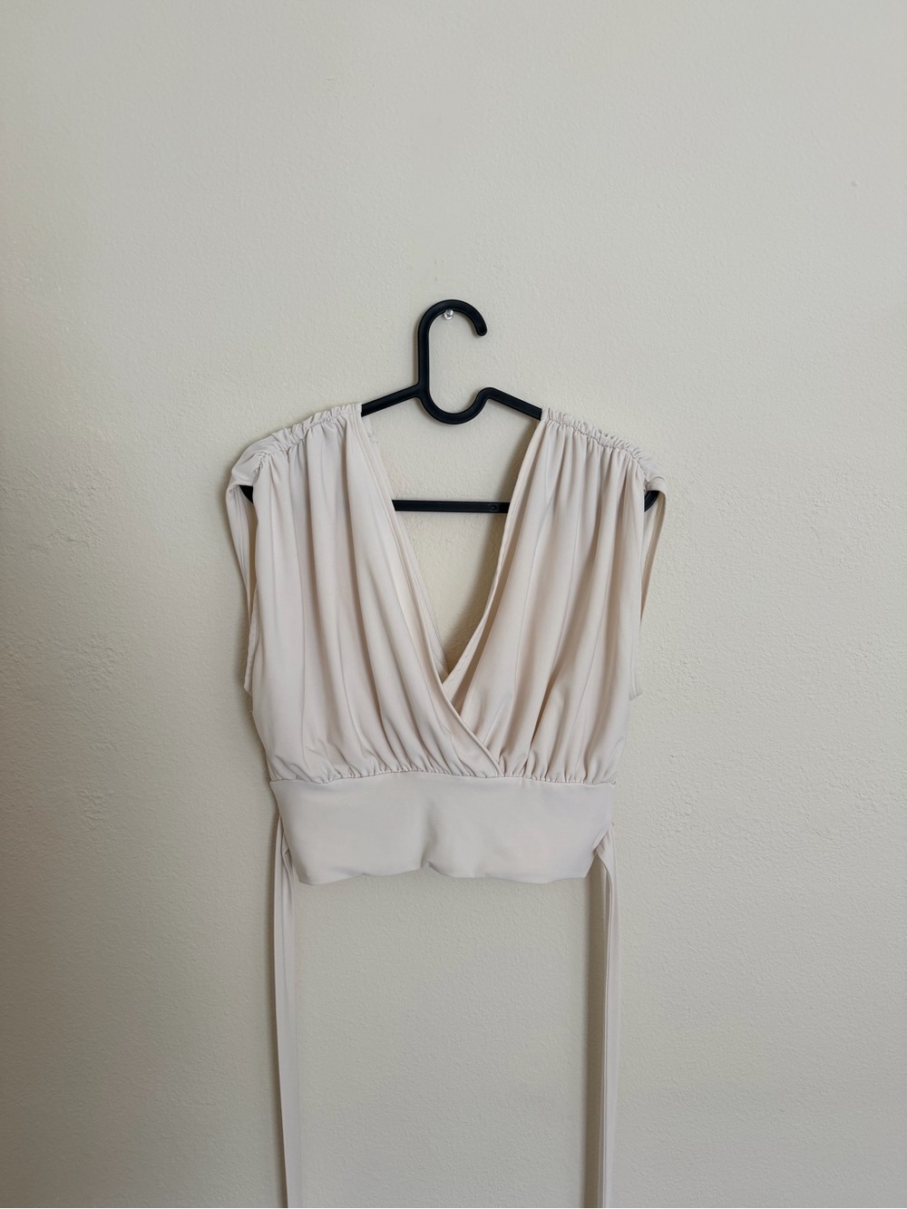 Express Cream Surplice Tie-Back Camisole